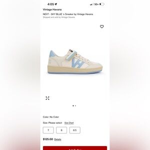 🟣NWOT!!!! Never Worn!!! Vintage Havana Next Sky Blue Sneakers FINAL PRICE🟣